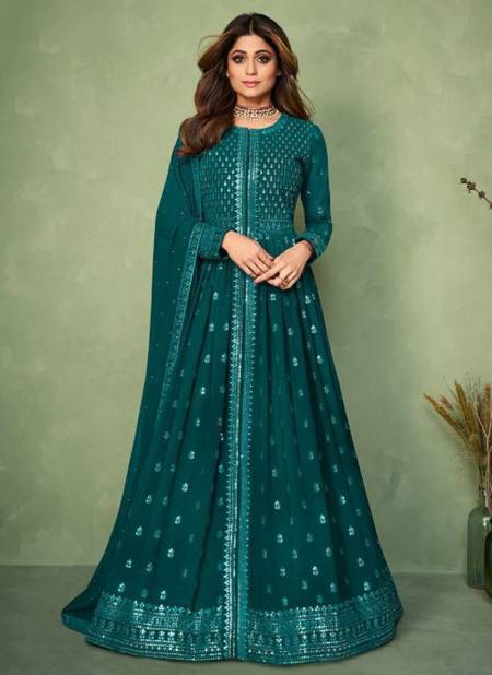 Teal Green Colour Aashirwad Aadhya 9160 Series New Wedding Wear Designer Salwar Suits Collection 9164